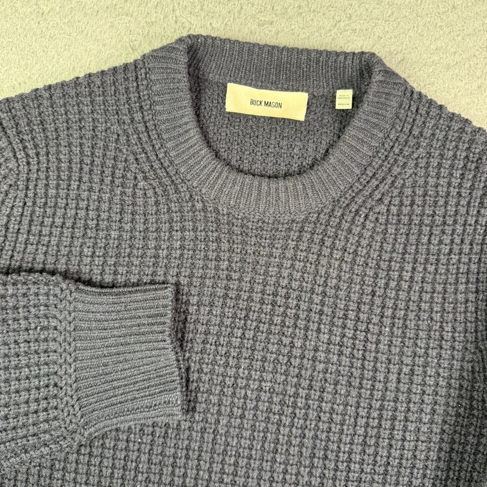 Buck Mason Herdsman Crew Sweater Mens M Dark Navy Merino Wool Cashmere Blend